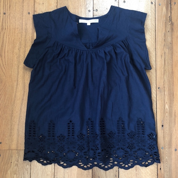 Ulla Johnson Tops - Ulla Johnson Scalloped Eyelet Hem Peasant Top